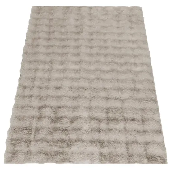 Dywan pluszowy typu shaggy Rabbit Bubble beżowy futrzany