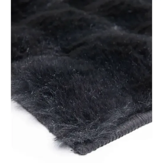 Dywan typu shaggy Rabbit Bubble czarny miękki włos pluszowy