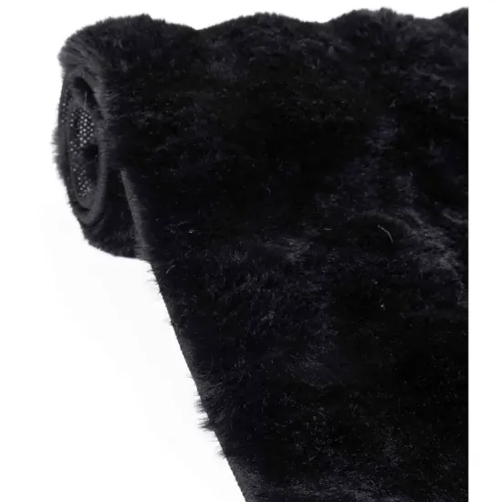 Dywan pluszowy typu shaggy Rabbit Bubble czarny z długim włosiem