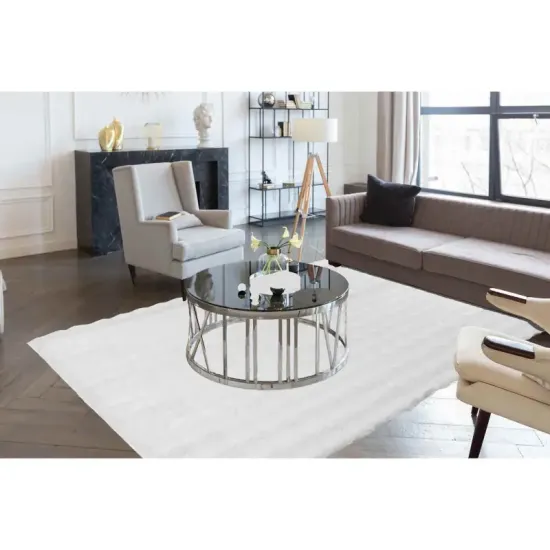 Dywan pluszowy typu shaggy Rabbit Bubble ivory kremowy do salonu