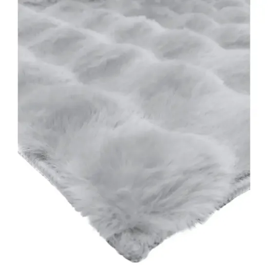 Dywan typu shaggy Rabbit Bubble szary miękki włos pluszowy