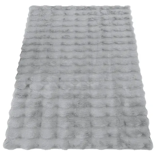 Dywan pluszowy typu shaggy Rabbit Bubble szary futrzany