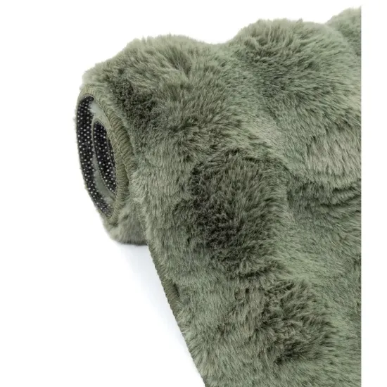 Dywan pluszowy typu shaggy Rabbit Bubble zielony z długim włosiem