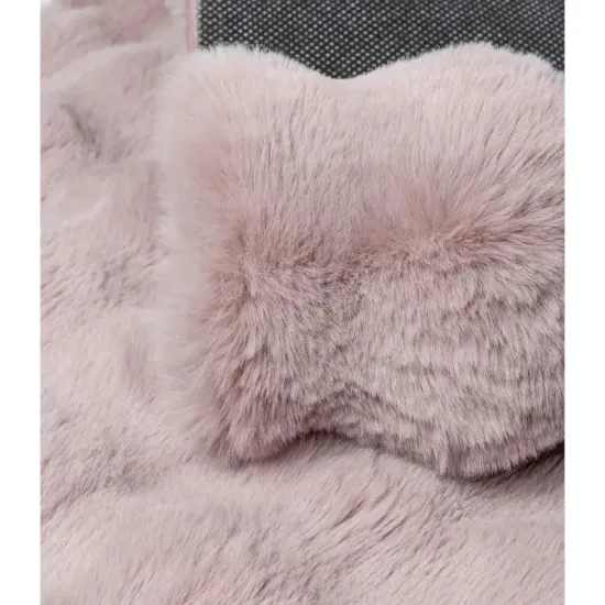 Dywan pluszowy typu shaggy Rabbit Merlin 3D różowy pudrowy trójwymiarowy