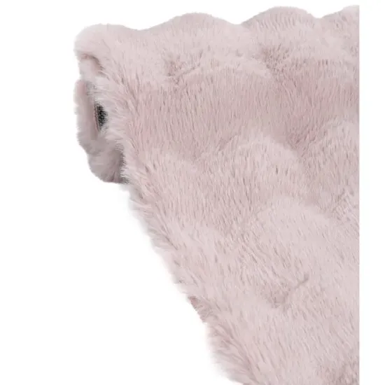 Dywan pluszowy typu shaggy Rabbit Merlin 3D różowy pudrowy z długim włosiem
