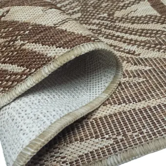 Dywan sznurkowy EQOS 0005 beige beżowy w palmy tkany na płasko