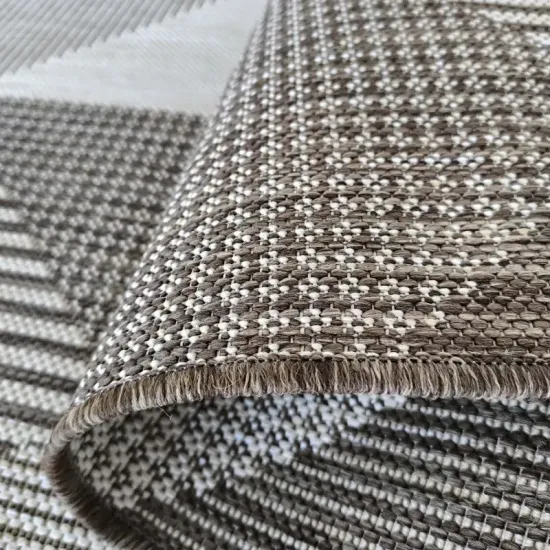 Dywan sznurkowy dwustronny Zara 16 brązowy płaski