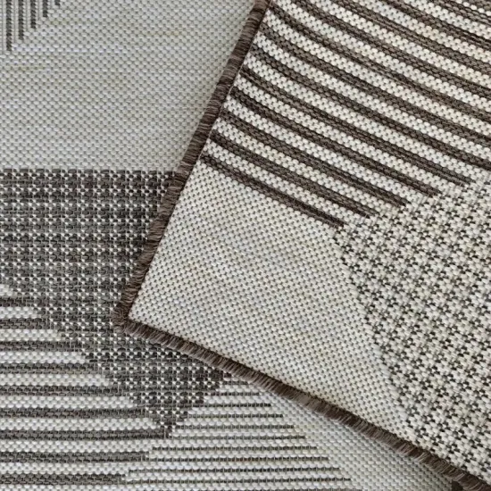 Dywan sznurkowy dwustronny Zara 16 brązowy tkany na płasko