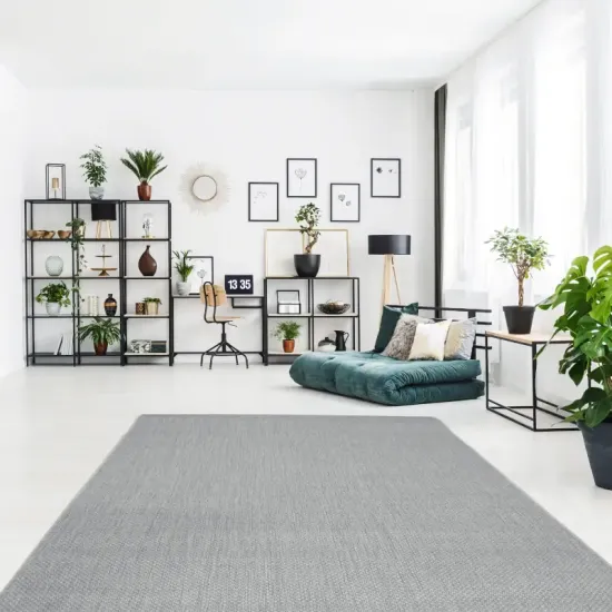 Dywan sznurkowy Flat 48663/320 szary srebrny płaski do salonu