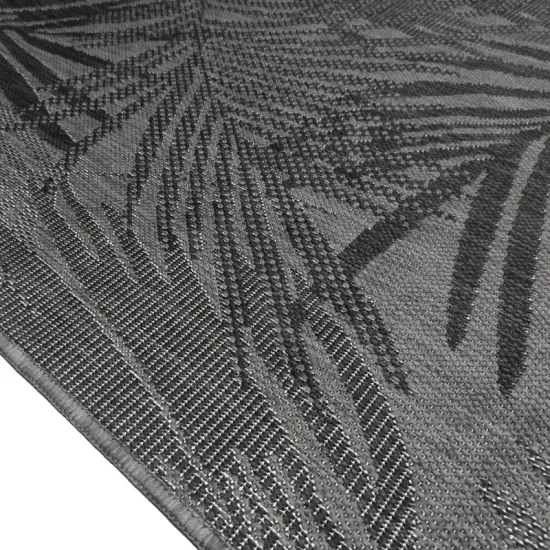 Dywan sznurkowy EQOS 0005 grey szary płaski w palmy