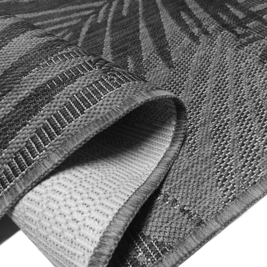 Dywan sznurkowy EQOS 0005 grey szary w palmy tkany na płasko