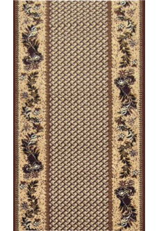 Chodnik dywanowy BCF kratka brązowy