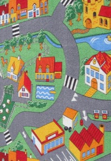 Wykładzina dywanowa dziecięca Little Village wioska