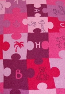 Wykładzina dywanowa dziecięca Puzzle fiolet