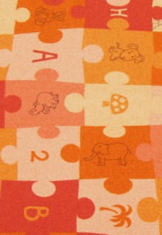 Wykładzina dywanowa dziecięca Puzzle pomarańcz