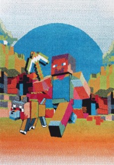Dywan dziecięcy Minecraft robot kolorowy