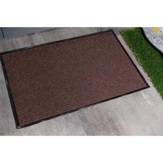 Wycieraczka wejściowa mata prążkowana brązowa do butów