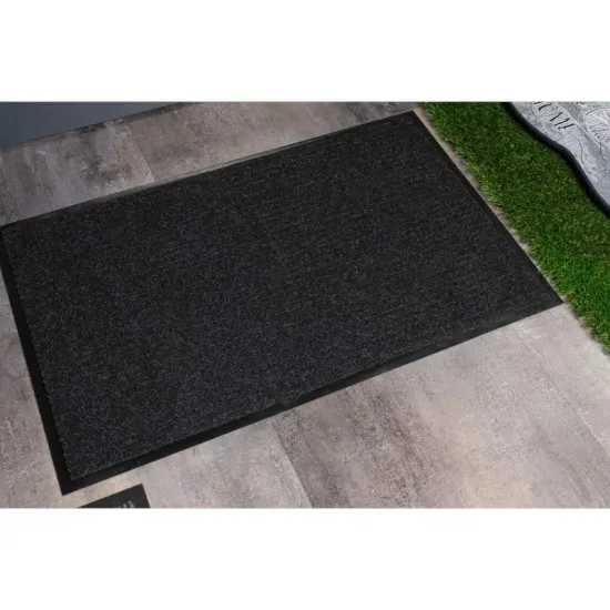 Wycieraczka wejściowa mata prążkowana czarna do butów