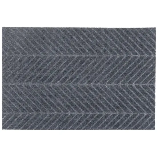 Wycieraczka wejściowa szara w prążki Tire jodełka nowoczesna