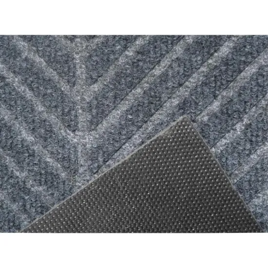 Wycieraczka wejściowa szara w prążki Tire jodełka pvc do domu