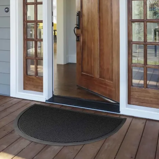 Wycieraczka wejściowa 3D przed drzwi uniwersalna antypoślizgowa półokrągła